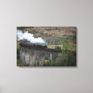 Alter Dampzug auf der Glenfinnan-Viadukt Leinwanddruck