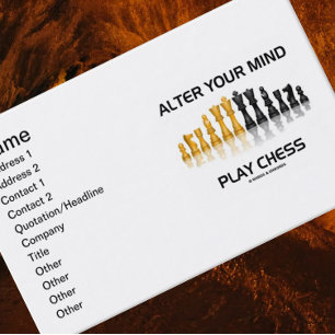 Alter Dein Mind Play Schach (Reflektives Schach-Se Visitenkarte