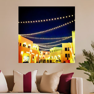 Alter Doha-Hafen in der Nacht Poster