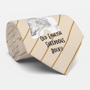 Alter englischer Schäferhund-Felsen - druckte Krawatte