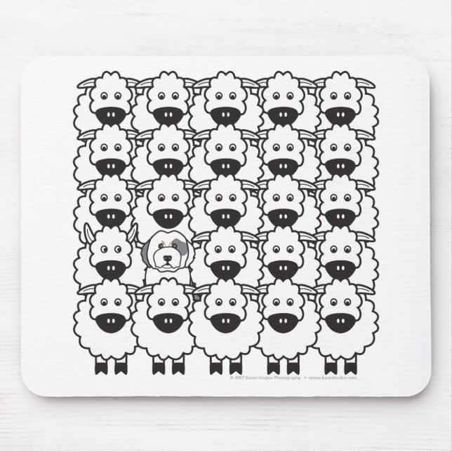 Alter englischer Schäferhund in den Schafen Mousepad (Vorne)