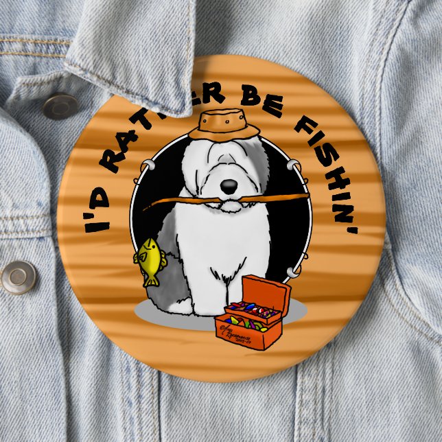 Alter englischer Schafhund (Grau 1) Niedlich Button (Beispiel)