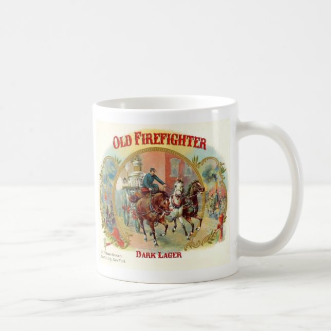 Alter Feuerwehrmann-dunkle Lager-Schale Kaffeetasse (Rechts)