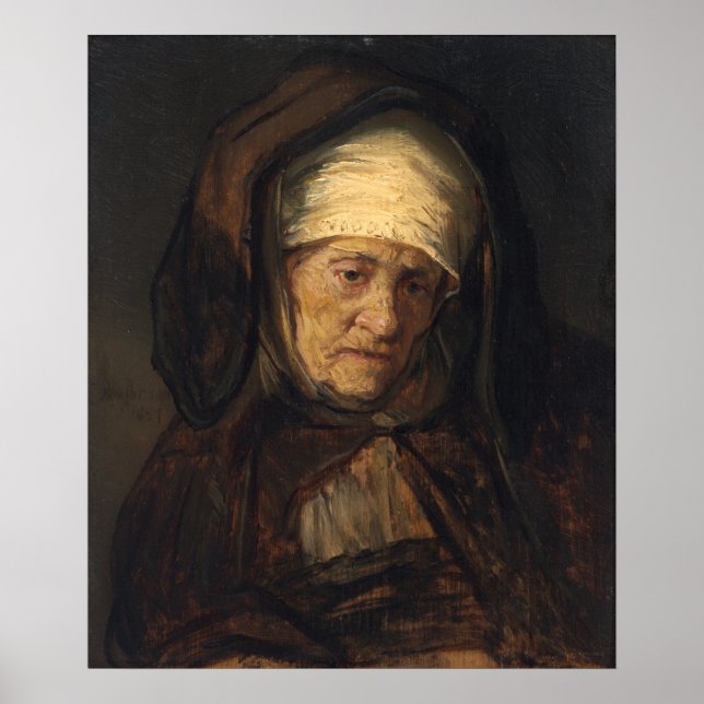 Alter Frau - Rembrandt Fine Art Poster (Vorne)