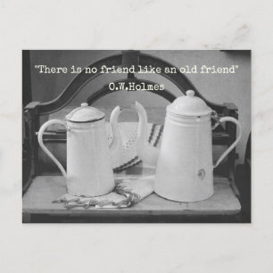 "Alter Freund" Vintage Emaille-Kaffeekannen/Teekan Postkarte