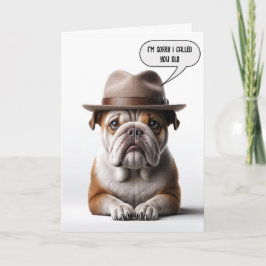 Alter Geburtstagsbulldog mit Fedora Spaß Karte