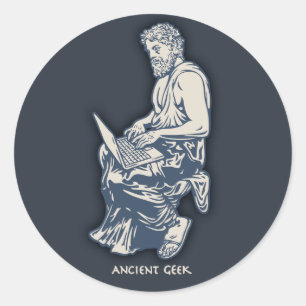 Alter Geek Runder Aufkleber