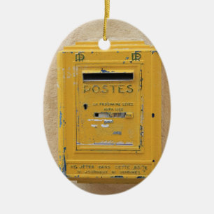 Alter gelber Briefkasten Schmuck Keramikornament