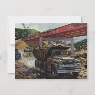 Alter Geschäftsmüllwagen auf einer Baustelle