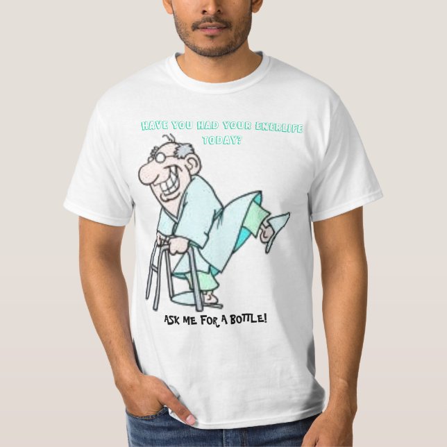 Alter, glücklicher Mann auf Enerlife T-Shirt (Vorderseite)