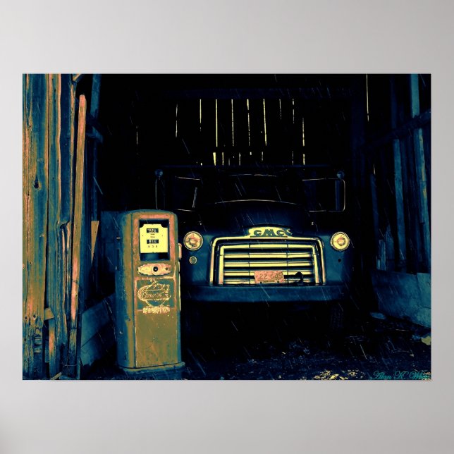 Alter GMC Landlastwagen Ich fotografierte. Poster (Vorne)