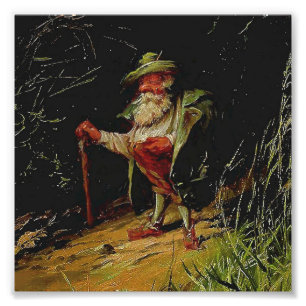„Alter Gnom mit Stock“ von Heinrich Shlitt Fotodruck
