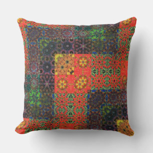 Alter grün und Korallen bis braun Kaleidosaik Kissen