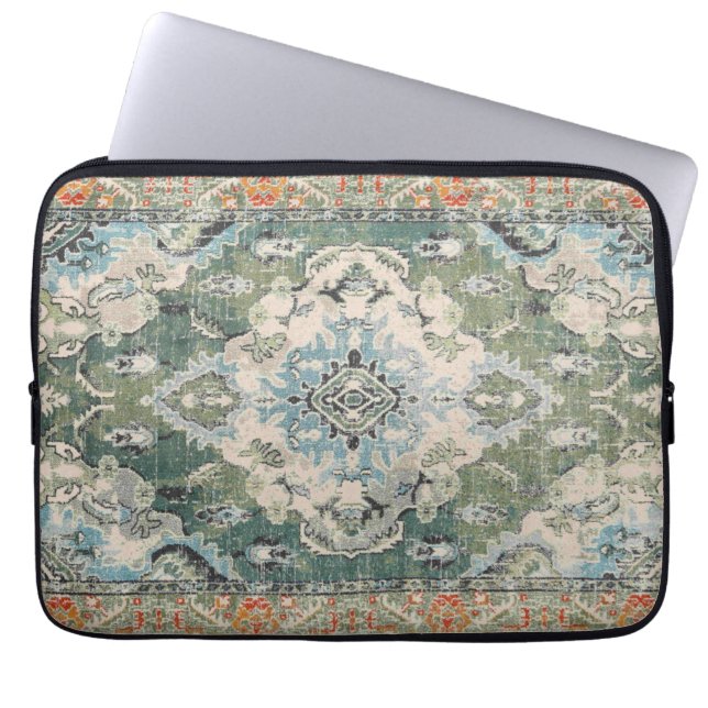 Alter grüner Teppich Laptopschutzhülle (Vorderseite)