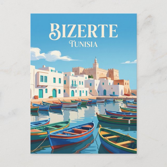 Alter Hafen, Bizerte Tunesien Postkarte (Vorderseite)
