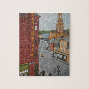 Alter Hafen von Glasgow mit Stadtuhr Puzzle