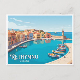 Alter Hafen von Rethymno Griechenland Postkarte