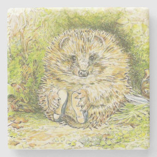 Alter Herr Stacheliger Pin (Igel) (von Beatrix Pot Steinuntersetzer