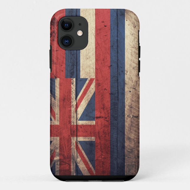 Alter hölzerner Hawaii-Flagge iPhone 5 Fall Case-Mate iPhone Hülle (Rückseite)