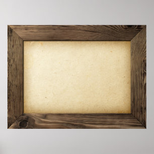 Alter hölzerner Rahmen mit gelb gefärbtem Papier Poster