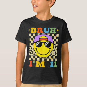 Alter ich bin 11 Jahre alt lila Geburtstag Jungen T-Shirt