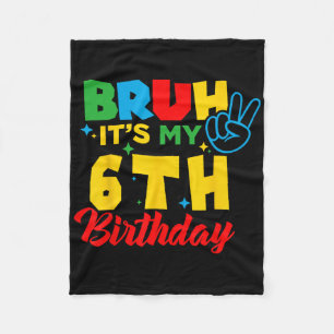 Alter ich bin 6 Es ist mein 6. Geburtstag Sechs 6 Fleecedecke