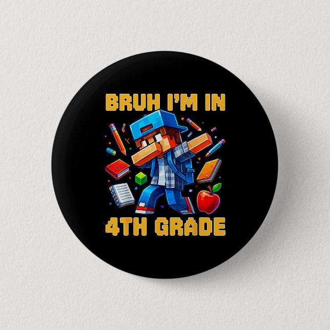 Alter ich bin in der 4. Klasse Dabbing Jungs Kids  Button (Vorderseite)