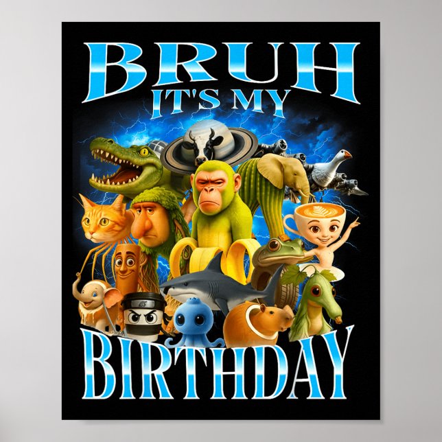 Alter, ich habe Geburtstag, lustiger Brainrot  Poster (Vorne)