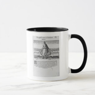 Alter indischer Mann in seinem Winter-Kleid Tasse