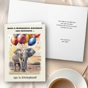 Alter ist irrelephant Elefant Lustiger Geburtstag Karte