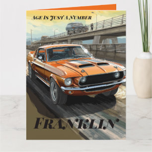 Alter ist nur ein klassisches Auto zum Geburtstag. Karte