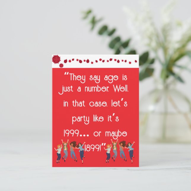 Alter ist nur eine Zahl Feiertagskarte (Stehend Vorderseite)