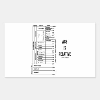 Alter ist relativ (geologische Zeitdiagramm) Rechteckiger Aufkleber