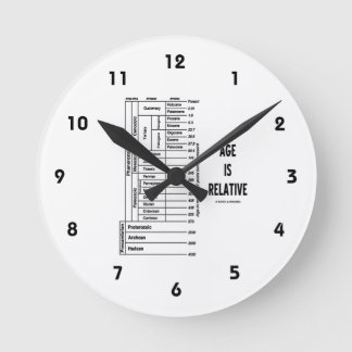 Alter ist relativ (geologische Zeitdiagramm) Runde Wanduhr