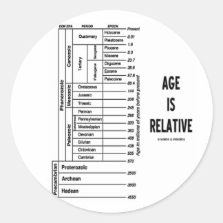 Alter ist relativ (geologischer ZeitSpaß) Runder Aufkleber