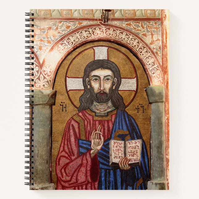 Alter Jesus Mosaik Notizbuch (Vorderseite)