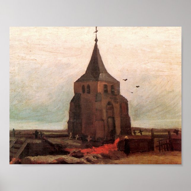 Alter Kirchturm bei Nuenen Van Gogh Poster (Vorne)