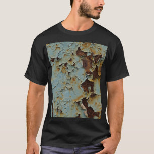Alter, korrodierter rostiger metallischer Hintergr T-Shirt