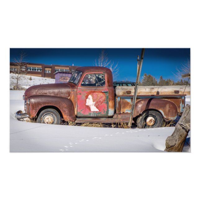 Alter Lieferwagen Truck Leadville Colorado Fotodruck (Vorne)