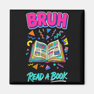 Alter lies ein Buch lustig lesen Bücherwurm Retro Magnet
