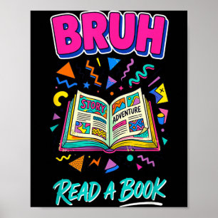 Alter lies ein Buch lustig lesen Bücherwurm Retro Poster