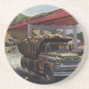 Alter LKW auf einer Baustelle Untersetzer
