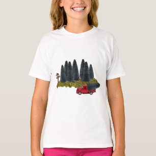 Alter LKW mit Weihnachtsbaum T-Shirt
