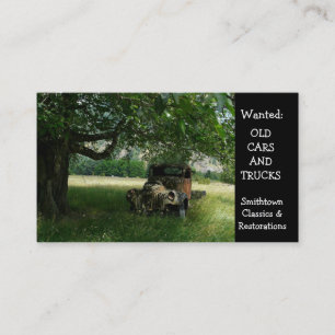 Alter LKW unter dem Baum-Vintagen Auto Visitenkarte