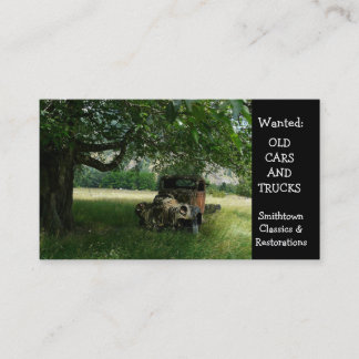 Alter LKW unter dem Baum-Vintagen Auto Visitenkarte