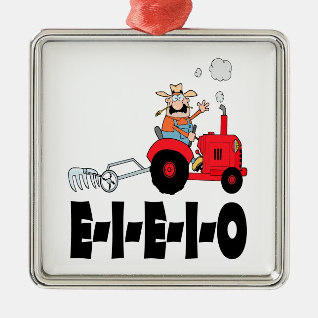 alter Macdonald eio Cartoon Ornament Aus Metall (Vorne)