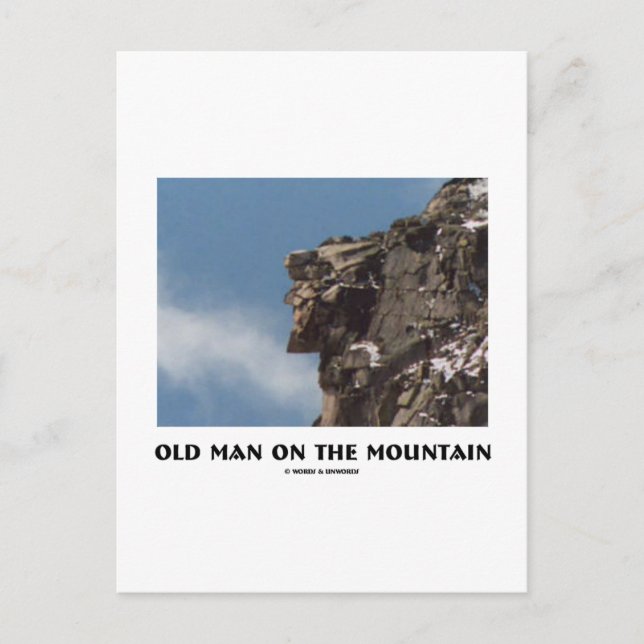 Alter Mann auf dem Berg (optische Illusion) Postkarte (Vorderseite)