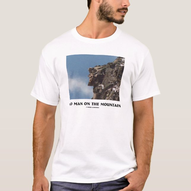 Alter Mann auf dem Berg (optische Illusion) T-Shirt (Vorderseite)