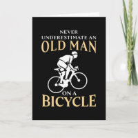 Alter Mann auf einem Fahrrad Funny Cycling Geschen