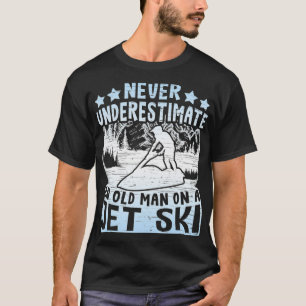 Alter Mann auf einem Jet-Ski Vintage-Jet-Ski-Fahre T-Shirt